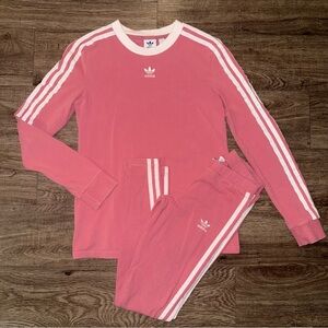 Rare Adidas Pink Leggings Set with Long sleeve